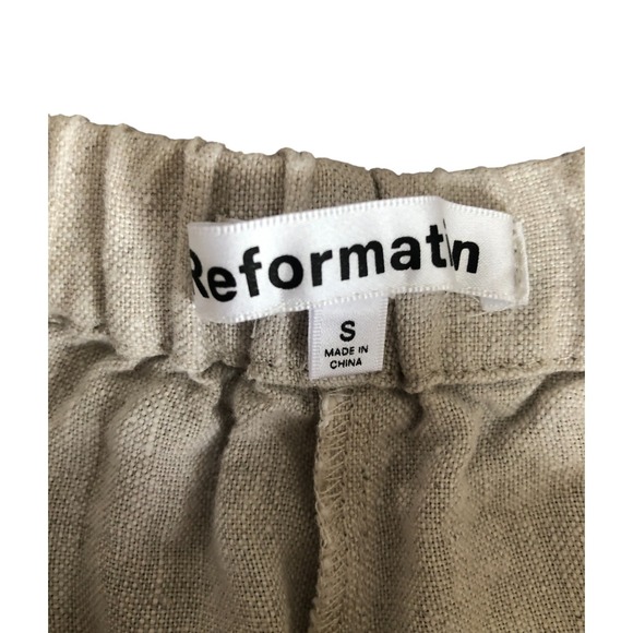 Reformation Women's Wide Leg Oatmeal Casual Minimalist 100% Linen Pants S - Picture 5 of 13